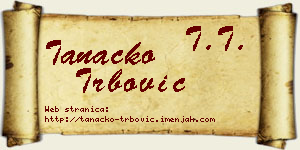 Tanacko Trbović vizit kartica